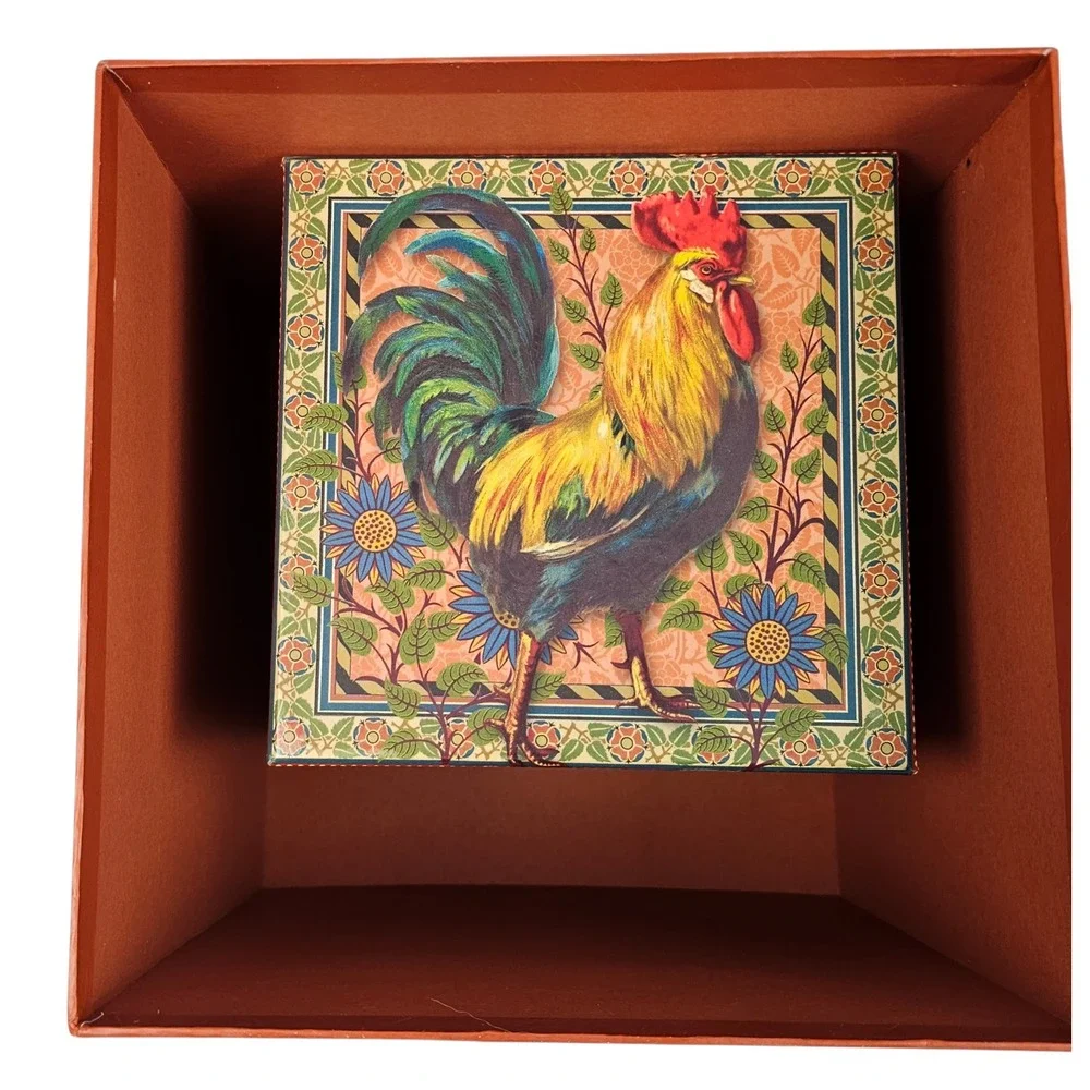 Pooch & Sweetheart Rooster Nesting Gift‎ Boxes Set of 2 The Gifted Line Kirshner